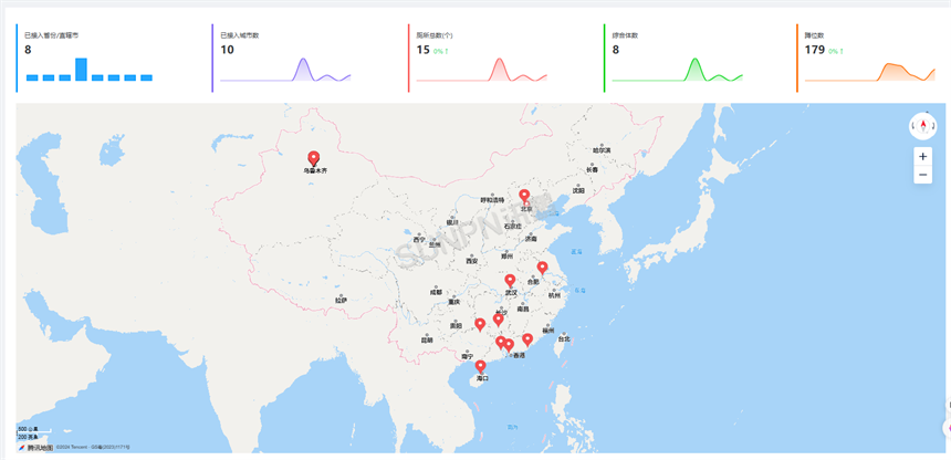 讯鹏智慧公厕云平台软件-地图展示