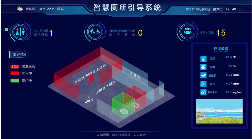 智能厕所引导界面-色彩分区