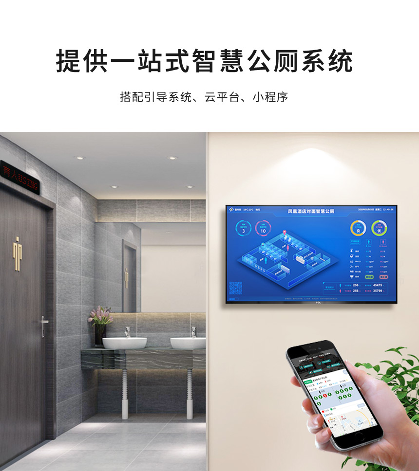 深圳讯鹏智慧公厕门头屏支持集成公厕软件