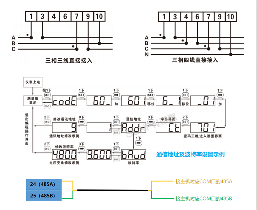 深圳讯鹏智慧公厕-智能电表接线图