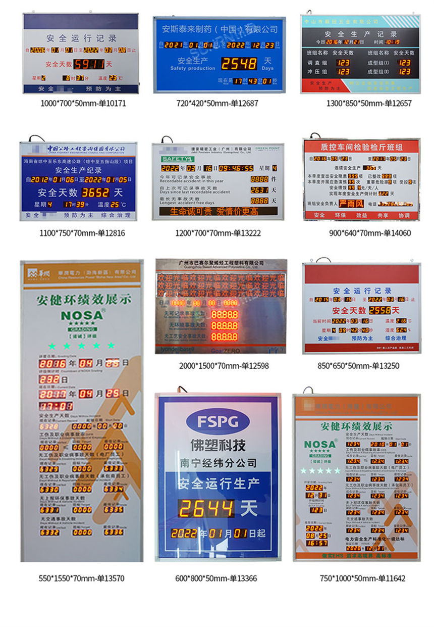 讯鹏安全生产记录看板案例展示 讯鹏安全生产记录看板案例展示