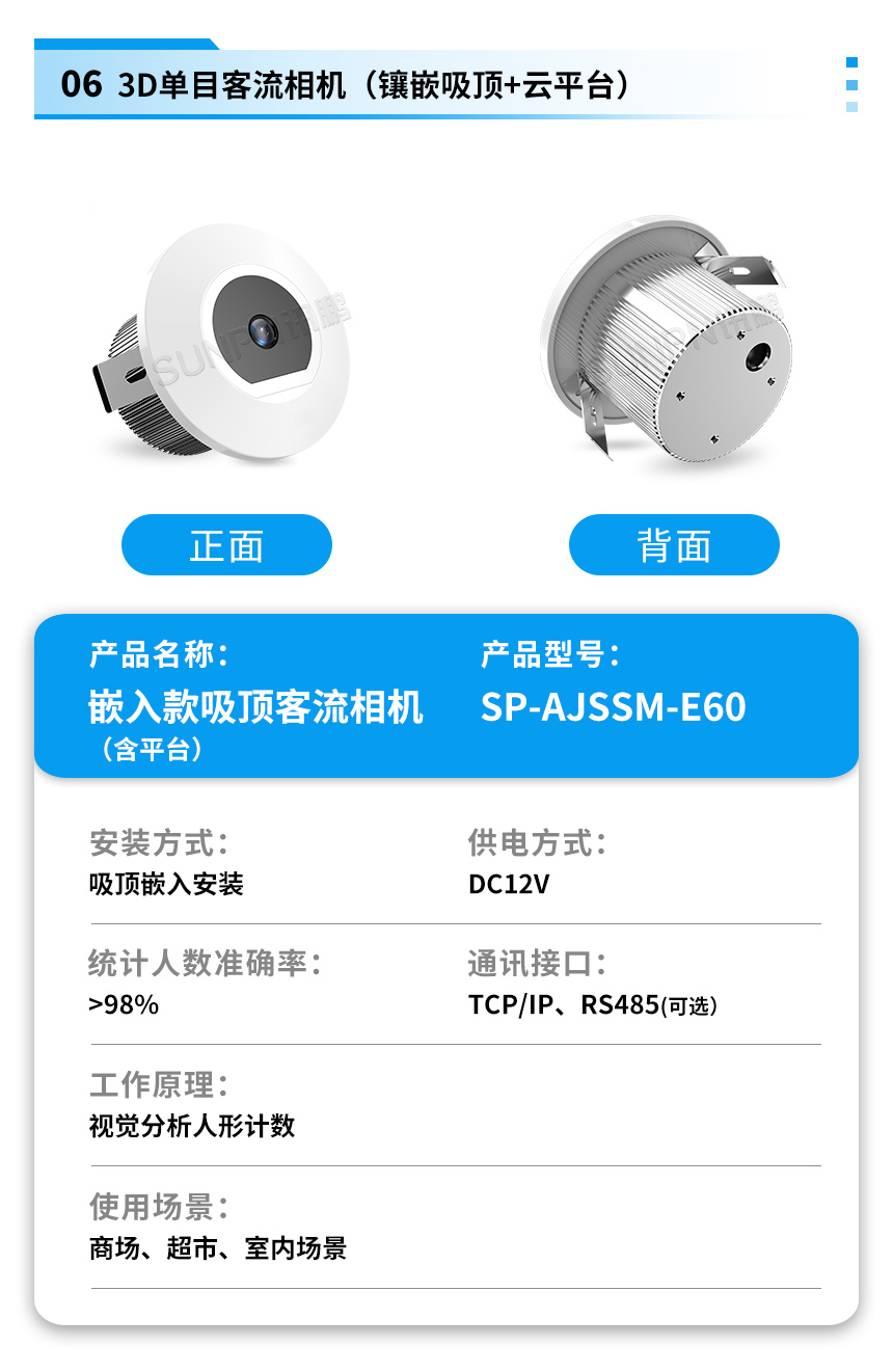 讯鹏客流统计摄像头产品参数
