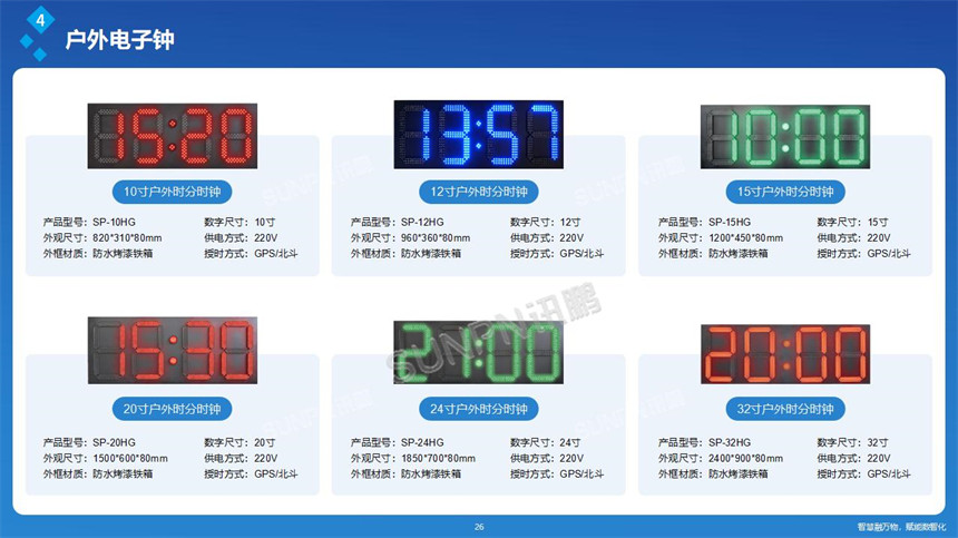 讯鹏网络同步时钟-户外电子钟系列
