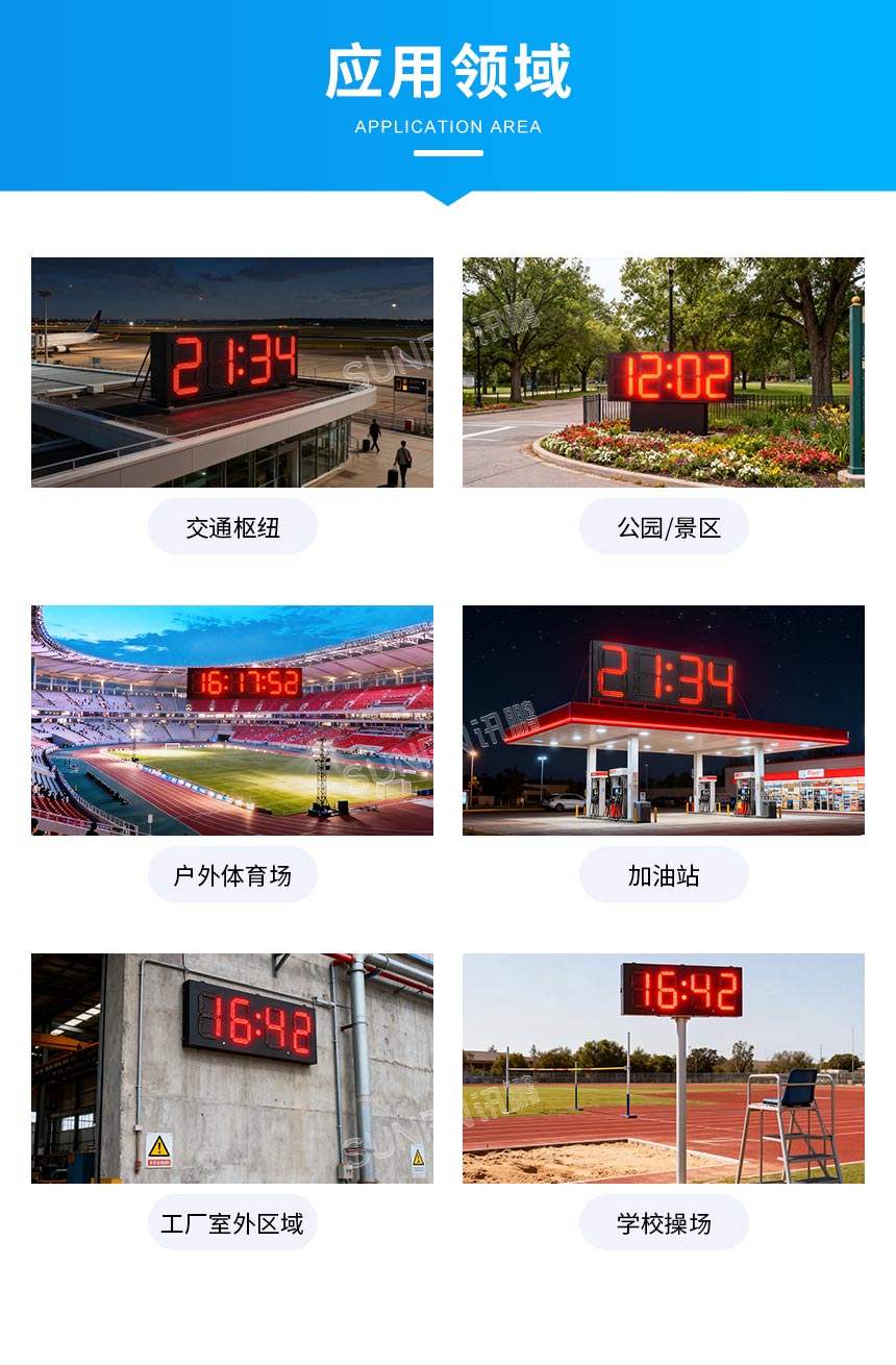 讯鹏GPS户外防水电子钟应用领域
