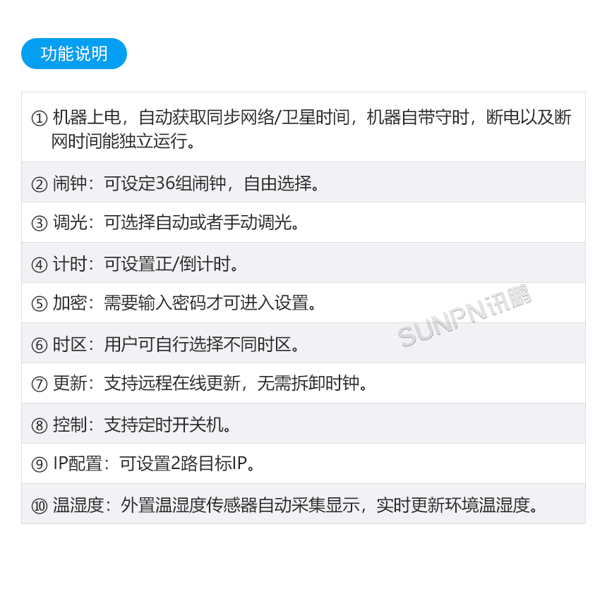 网络同步时钟系统-产品规格