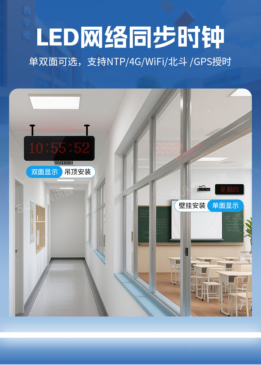 讯鹏5.0点阵模组款网络同步时钟产品特点