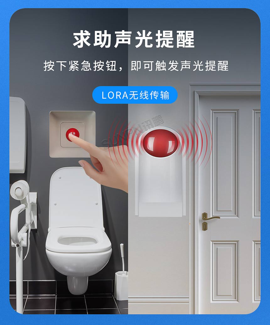 讯鹏科技智慧公厕摔倒监测警报系统-安装展示