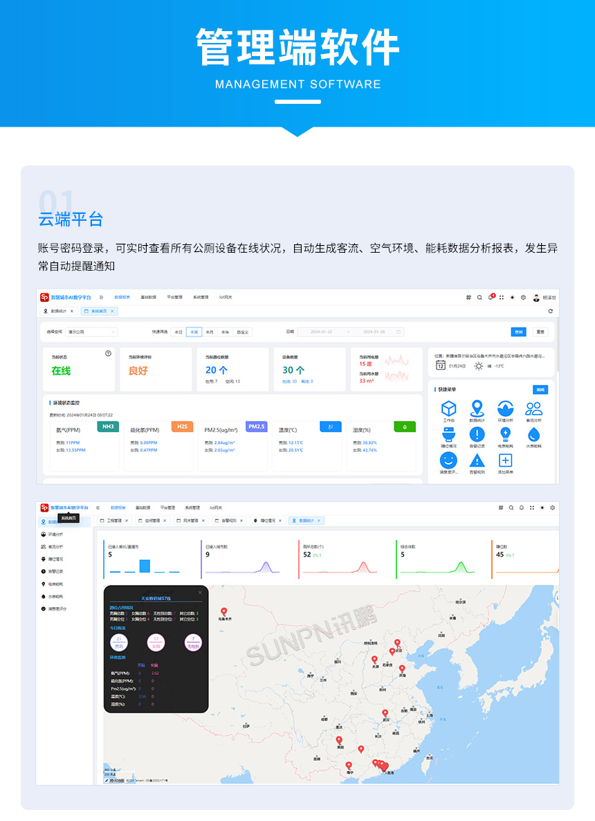 讯鹏办公楼宇智慧公厕系统-云平台 讯鹏办公楼宇智慧公厕系统-云平台