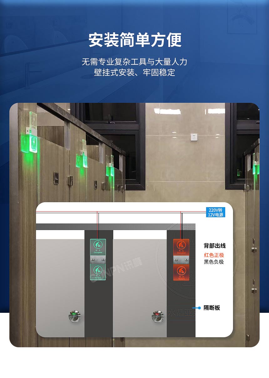 讯鹏智慧公厕有无人检测系统-安装简单