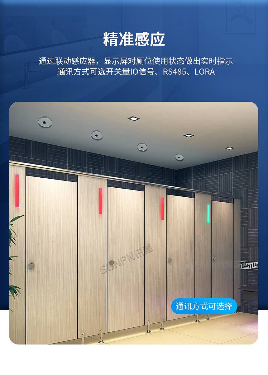 讯鹏智慧厕所有无人指示灯-感应精准