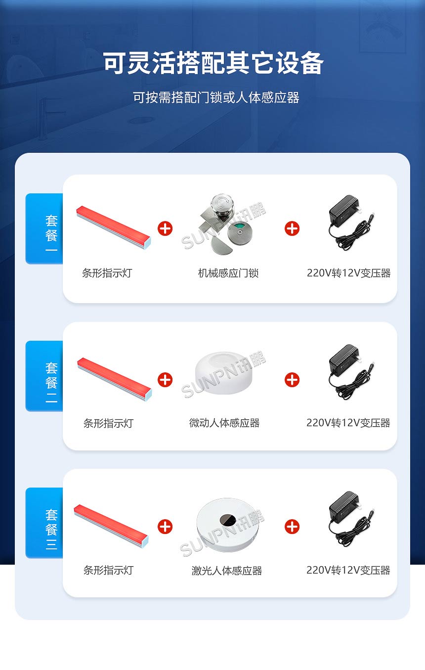 厕位指示灯可灵活搭配使用 厕位指示灯可灵活搭配使用
