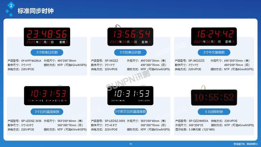 讯鹏同步时钟系统-学校电子钟参数